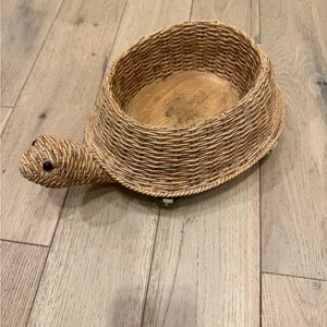 MacKenzie-Childs Woven Turtle Basket - Natural Brown